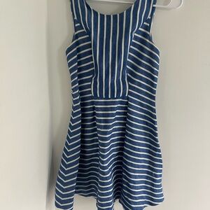 Vineyard Vines Cotton Navy and White Striped Dress